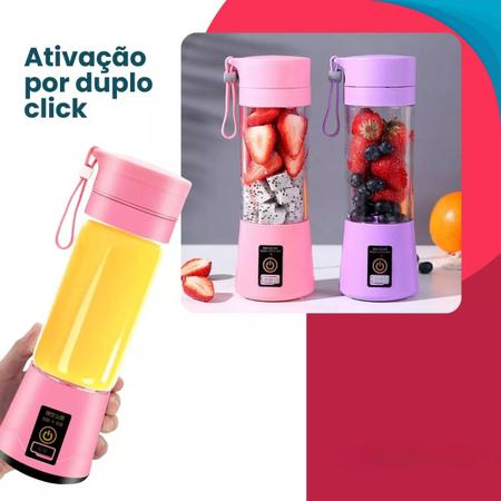 Imagem de Prático Triturador Portátil Usb Recarregável Para Sucos E Shakes Com Cabo 250ml Ideal Para Presente