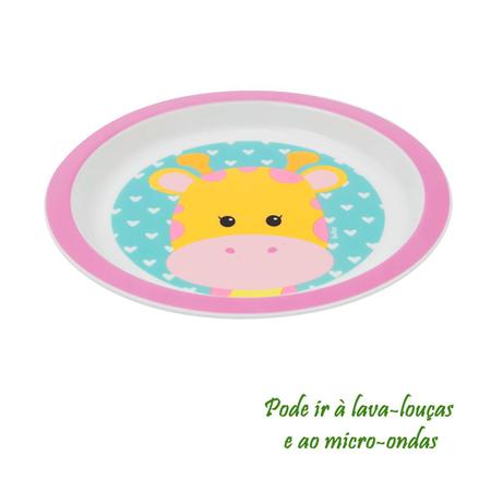 Imagem de Pratinho Infantil Raso Animal Fun e Frutti para Micro-Ondas Buba