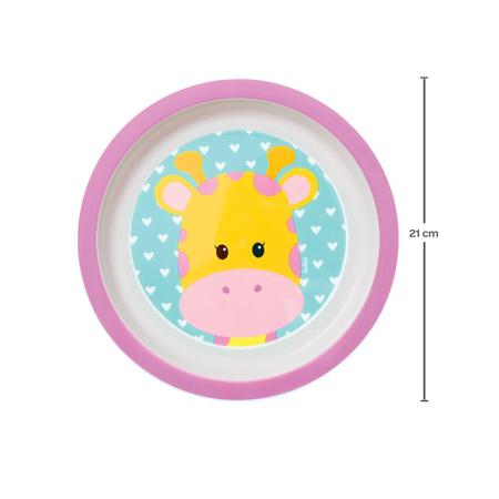 Imagem de Pratinho Infantil Raso Animal Fun e Frutti para Micro-Ondas Buba