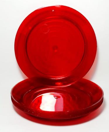 Imagem de Prato Acrílico Resistente 15cm Vermelho Translúcido - 10 un