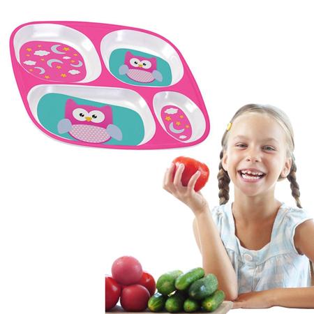 Imagem de Prato Bebe Infantil Com Divisória Introdução Alimentar