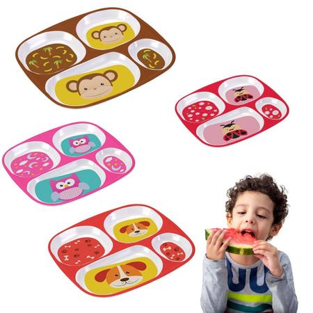 Imagem de Prato Bebe Infantil Com Divisória Introdução Alimentar