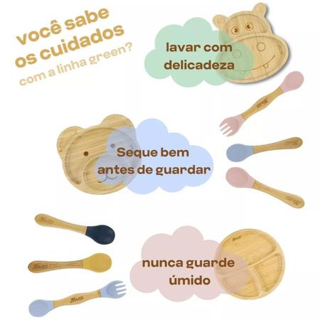 Imagem de Prato de bambu com ventosa coleção eco green - urso - clingo