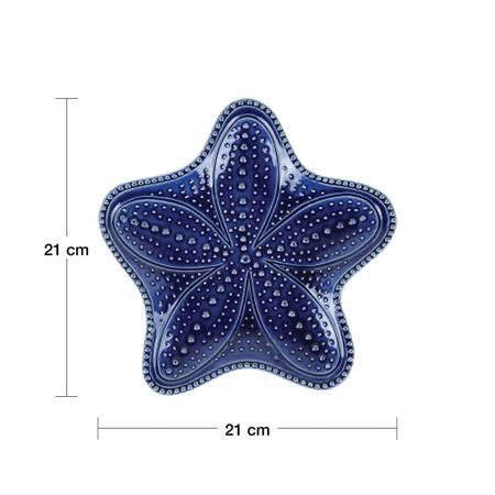 Imagem de Prato de Cerâmica Estrela Ocean Azul 21cm - Unid.