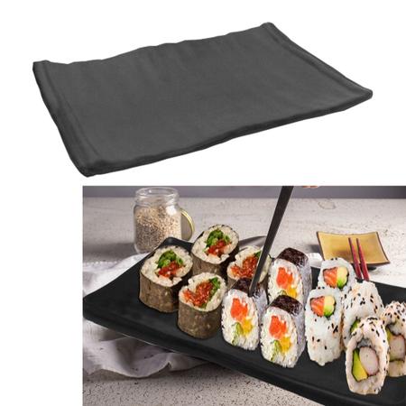 Imagem de Prato De Jantar Retangular Em Melamina Nihon Ideal Para Comidas Japonesa Ideal Para Cozinha