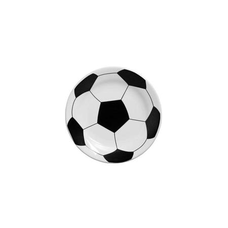 Imagem de Prato de Sobremesa Branco Bola de Futebol 1un - SCALLA - Cerâmica Scalla