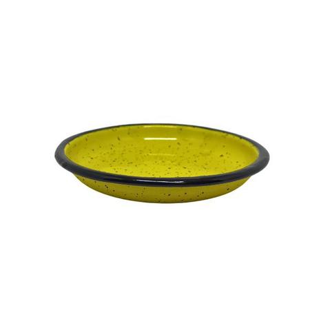 Imagem de Prato de Sobremesa Esmaltado Amarelo Gratinado - 16 cm