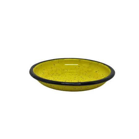 Imagem de Prato de Sobremesa Esmaltado Amarelo Gratinado - 16 cm