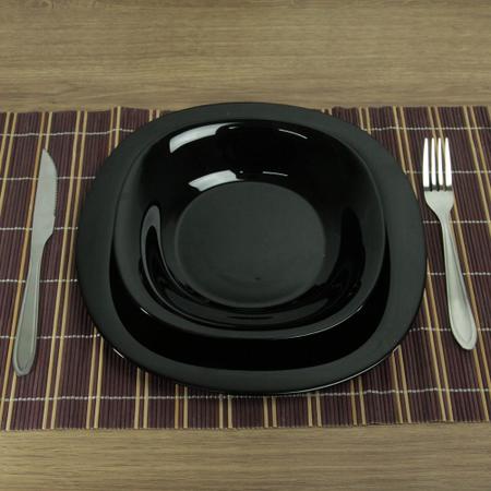 Imagem de Prato Fundo De Jantar Vidro Opalino Carine Black 21cm Brilhante Lyor