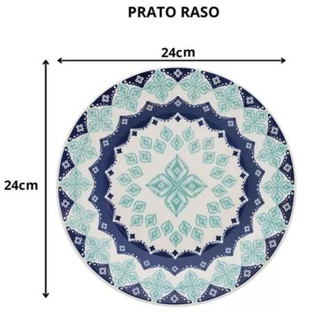 Imagem de Prato Raso de Cerâmica 24 cm Estampa Donna Lola 1 Unidade - Biona 074474