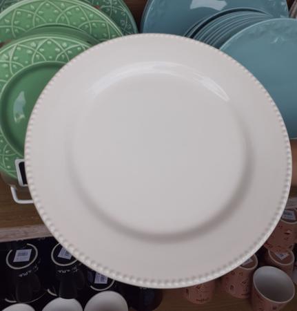 Imagem de Prato Raso para almoço  em Cerâmica da Corona ,  26 cm de diâmetro na cor branco