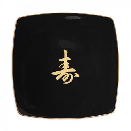 Imagem de Prato Sushizara Quadrado 21,5 Cm para Sushi Preto  Nihon Shikko 