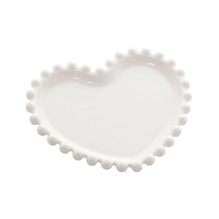 Imagem de Pratos Pequenos 17cm Coração Branco Decoração Sobremesa Doce