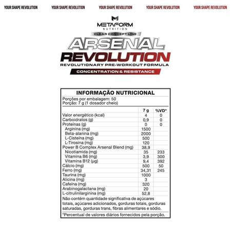 Imagem de Pré Treino Arsenal Revolution 350G Metaform Nutrition