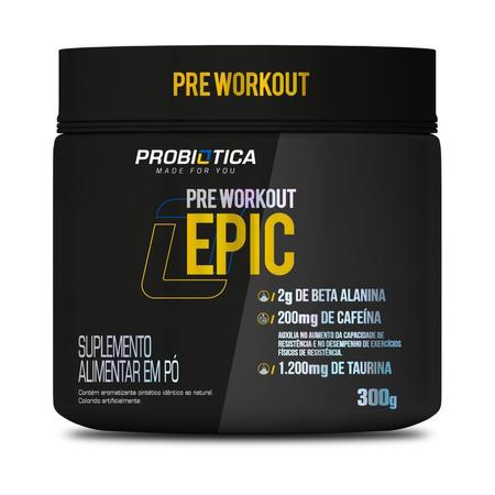 Imagem de Pré-Treino Epic 300g Pré Workout Probiótica Lançamento