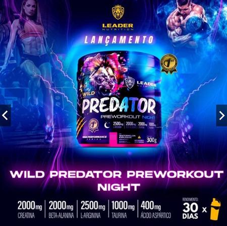 Pré Treino Predator Night Sem Cafeina Melancia 300g Leader Nutrition - Pré  Treino - Magazine Luiza