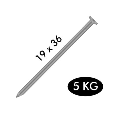 Imagem de Prego 19 X 36 Com Cabeça Polido Kit Com 5kg