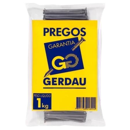 Imagem de Prego com Cabeça Galvanizado 18x27 Gerdau - Caixa com 20kg