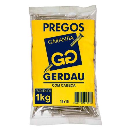Imagem de Prego Com Cabeça Polido 15x15 (1.1/4x13) 1kg - Gerdau