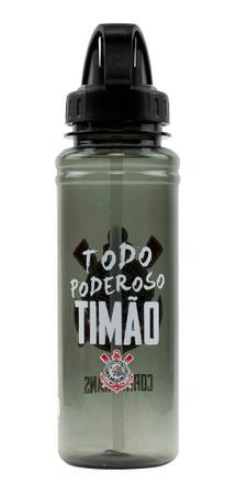 Imagem de Presente Corinthians Timão Garrafa Canudo Retrátil 700ml 