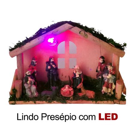 Imagem de Presépio De Natal Com LED Decoração Natalino Nascimento Jesus NTD2088