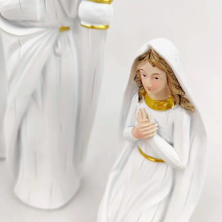 Imagem de Presepio Decorativo Branco E Dourado Resina Decoracao