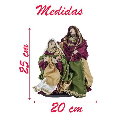 Imagem de Presépio Estátua Sagrada Família Jesus 25Cm