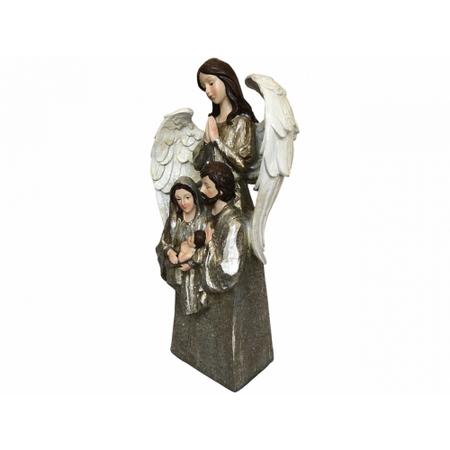 Imagem de Presépio sagrada família 37cm com anjo resina importada
