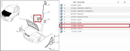 Imagem de Presilha Haste Capo Fiat Idea Punto Novo Original 7739088