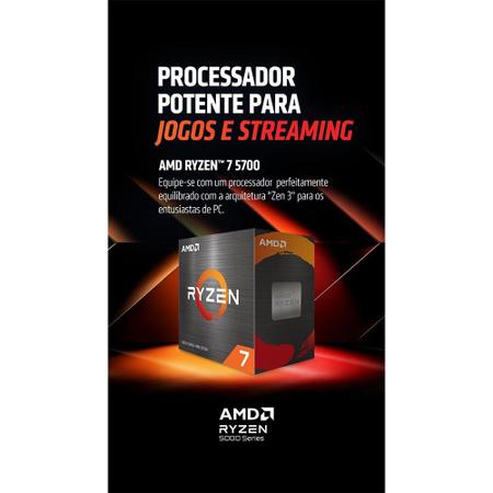 Imagem de Processador AMD Ryzen 7 5700, 3.7 GHz (4.6GHz Max Turbo), Cachê 4MB, 8 Núcleos, 16 Threads, AM4 - 100-100000743BOX
