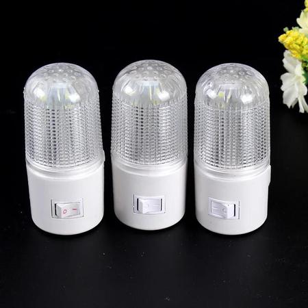 Imagem de Produto Luminária de Tomada de Led Abajur Mini Luz Noturna 3w Para Quarto e Sala Com Interruptor Botão de Liga e Desliga Branco de Acrílico