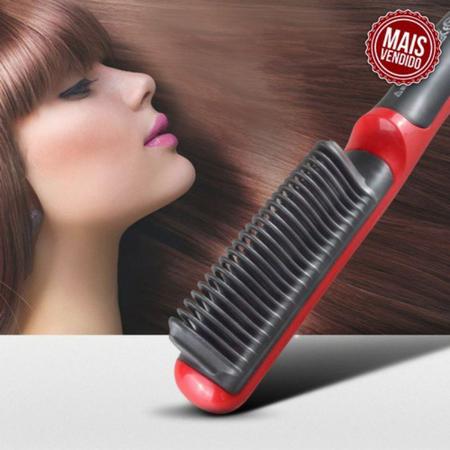 Escova de alisamento de cabelo profissional 2 em 1, penteadeira de cerâmica  quente, aquecimento rápido 20 anos e 5 configurações de temperatura e