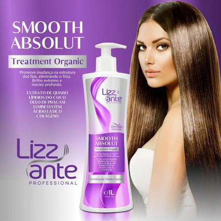 Imagem de Progressiva de 300ml Orgânica Alisamento 100% para todos os tipos de cabelos Smooth Absolut Lizz ante