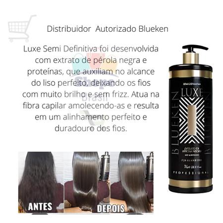 Imagem de Progressiva para cabelo Crespos Luxe 1L+Mascara 500g + oil 7ml Blueken