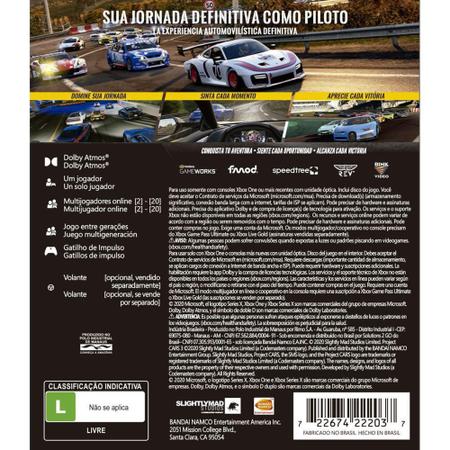 Jogo Xbox One/Series X Project Cars 3 Lacrado Mídia Física - BANDAI - Jogos  Xbox Series X - Magazine Luiza