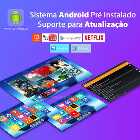 Projetor Android Smart Multimidia Hd 3500 Lumens Bluetooth Portatil data  show - T5 - Projetor - Magazine Luiza