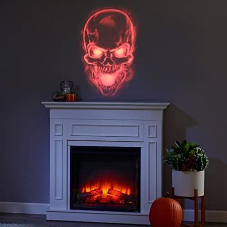 Imagem de Projetor de caveira de Halloween - Estaca LED para jardim