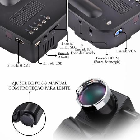 Projetor De V deo Port til Entrada Hdmi Usb Sd Av 1920X1080 Star