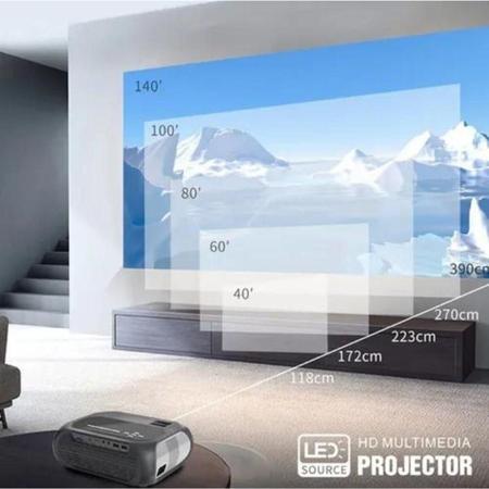 Imagem de Projetor New-T7 Full Hd Espelhamento 140 Pol Wifi