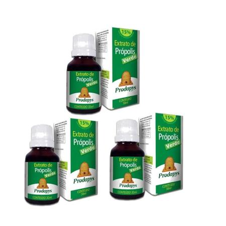 Própolis Verde Extrato 30ml Kit com 3 - Prodapys Imagem de Própolis Verde Extrato 30ml Kit com 3