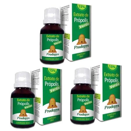 Própolis Verde Extrato 30ml Kit com 3 - Prodapys Imagem de Própolis Verde Extrato 30ml Kit com 3