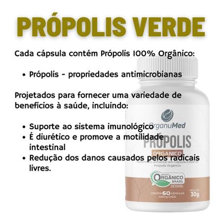 Imagem de Própolis Verde Suplemento Alimentar Vegano Orgânico 60 cápsulas