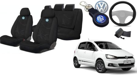 Proteção Banco Capas Fox 2003-2022 + Volante + Chaveiro VW - Aero Print Imagem de Proteção Banco Capas Fox 2003-2022 + Volante + Chaveiro VW