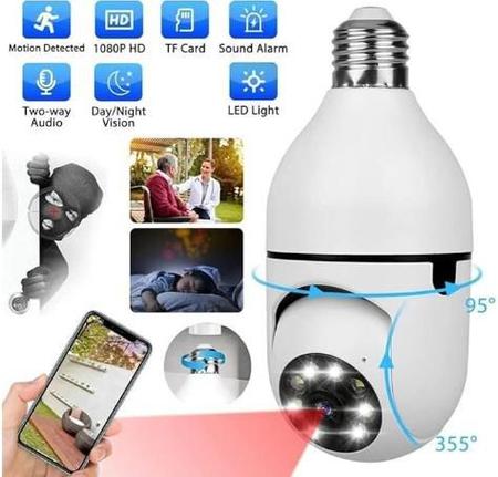 Imagem de Proteção Inteligente em Casa: Smart DataCâmera IP Lâmpada 1080p HD Sem Fio Wi-Fi