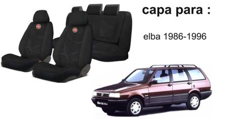 Imagem de Proteção Premium: Capas de Tecido para Bancos Fiat Elba 1986-1996 + Capa de Volante + Chaveiro Fiat