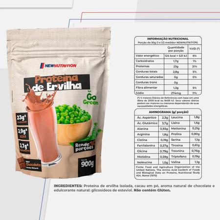 Imagem de Proteína Da Ervilha 900g 100% Vegetal New Nutrition Kit 2 Unidades