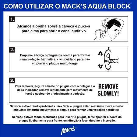 Imagem de Protetor Auricular Mack's Aquablock Tampão de Ouvidos para Natação 