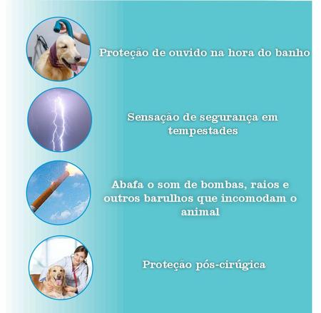 Imagem de Protetor Auricular Ouvido Pescoço Orelha Otohematoma Cachorro Gato P/ Abafar Som E Pós Cirúrgico