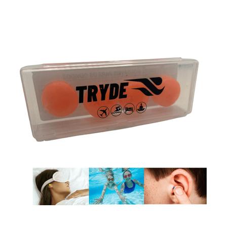 Imagem de Protetor Auricular Silicone Tampao Laranja Nadar Tryde