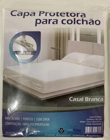 Imagem de Protetor Capa Colchão Casal Zíper Anti Ácaro Cores Cama 18cm